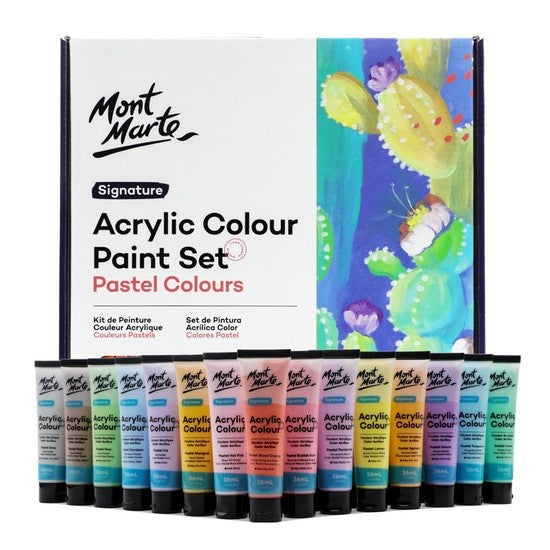 M.M. Acrylic Colour Pastel Colours 36pc X 36ml