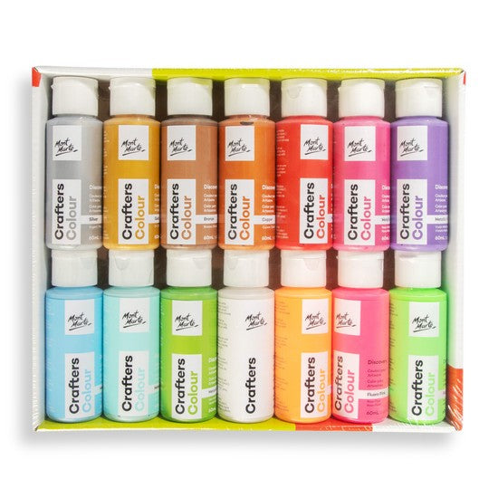 M.M. Crafters Colour Metallic & Fluoro 14pc X 60ml