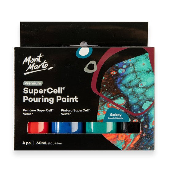 M.M. Supercell Pouring Paint 4pc X 60ml - Galaxy