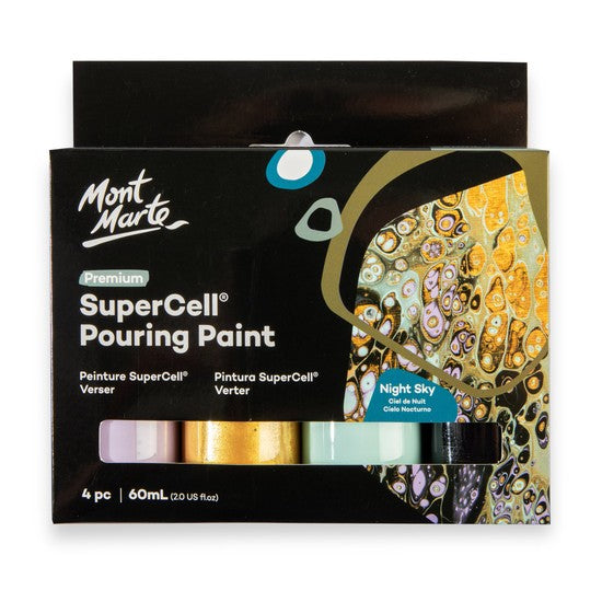 M.M. Supercell Pouring Paint 4pc X 60ml - Night Sky