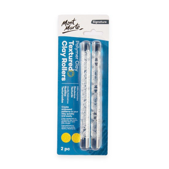 M.M. Polymer Clay Textured Acrylic Clay Rollers 2pc