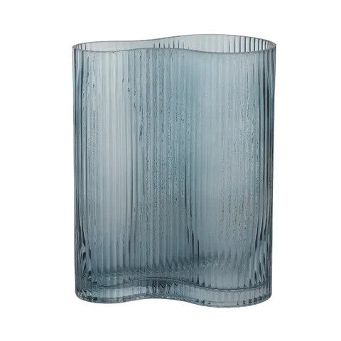 Swell Glass Vase 18x12x24cm Blue