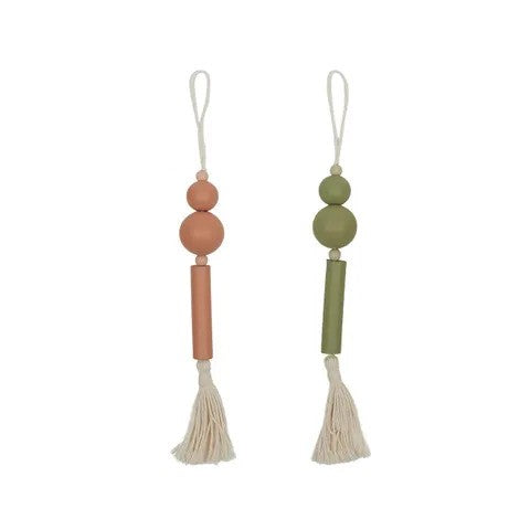 Melody Beaded Tassel Nude/sage