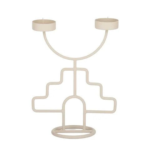 Higgle Metal Candleholder 15x20cm Beige