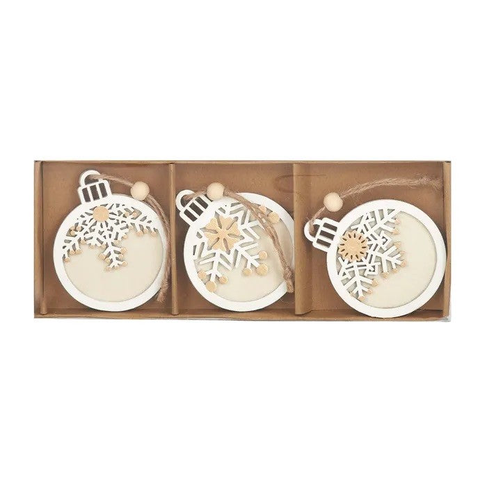 Snow Flake Hangers Ply 21x8cm Gold Assorted