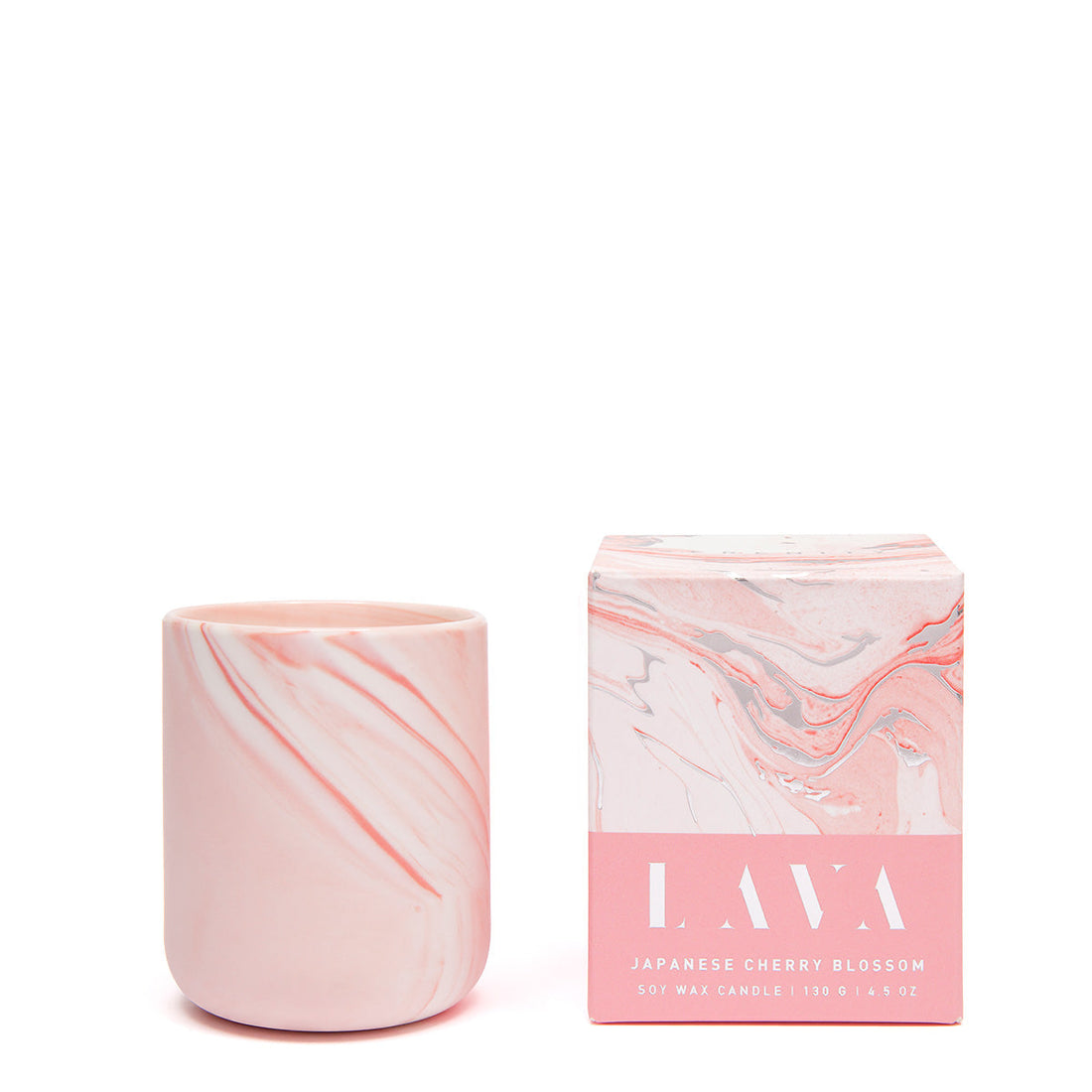Serenity Home Marble Ceramic Mini Jar Candle 4oz Japanese Cherry Blossom