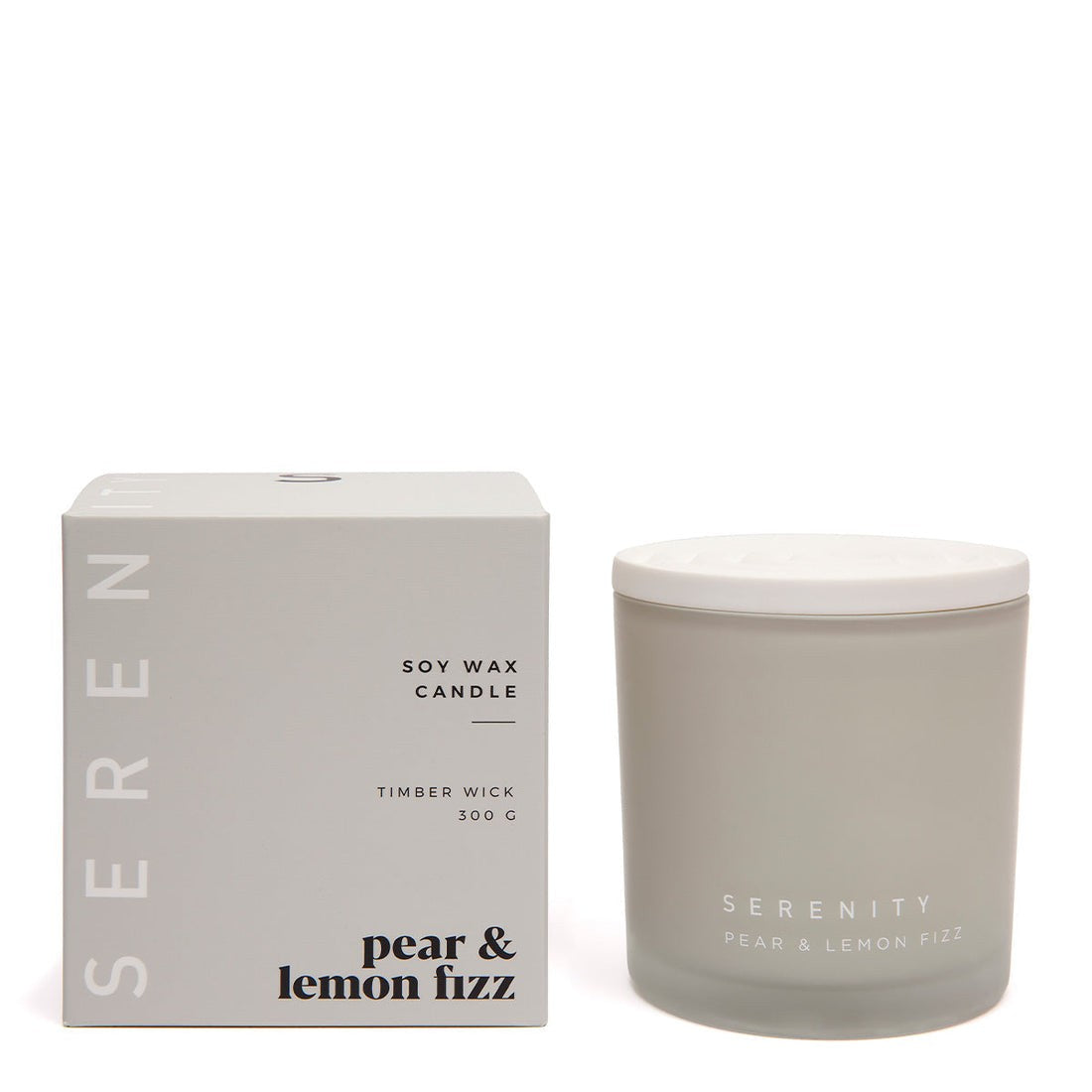 Coloured Core Timber Wick 300g Candle - Pear Lemon