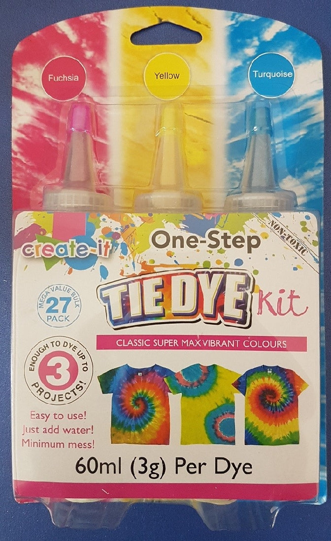 Tie Dye Kit (3 X 60ml) - Fuchsia/yellow & Turquoise Series
