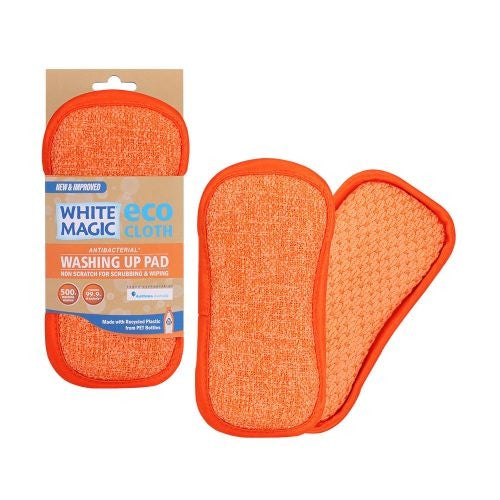White Magic Eco Cloth Washing Up Pad Tangerine