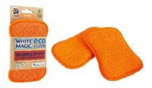White Magic Eco Cloth Washing Up Pad Tangerine