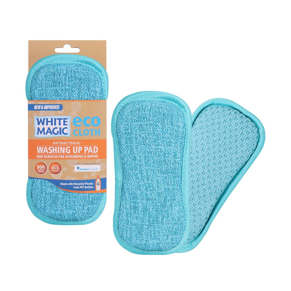 White Magic Eco Cloth Washing Up Pad Blue