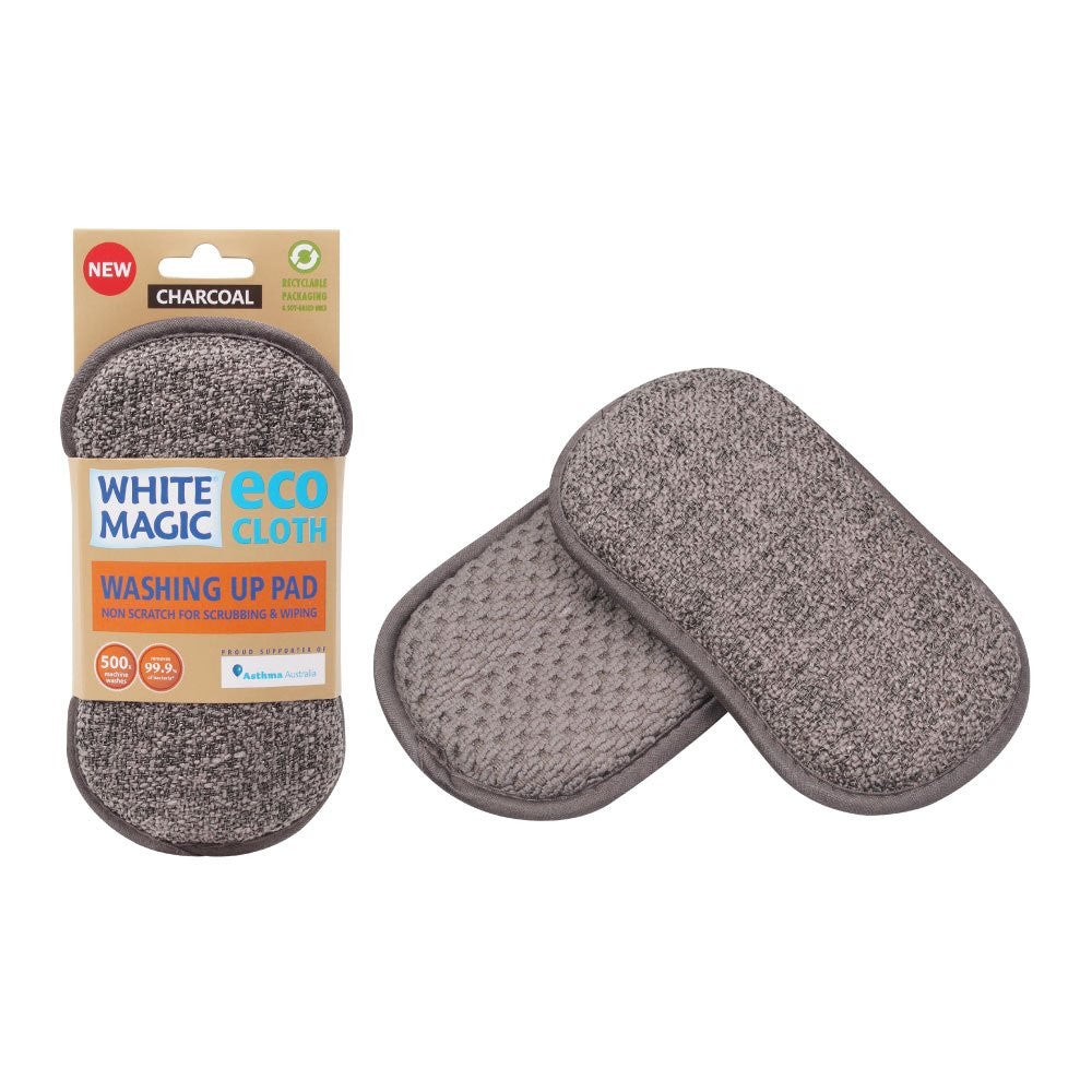 White Magic Eco Cloth Washing Up Pad Charcoal