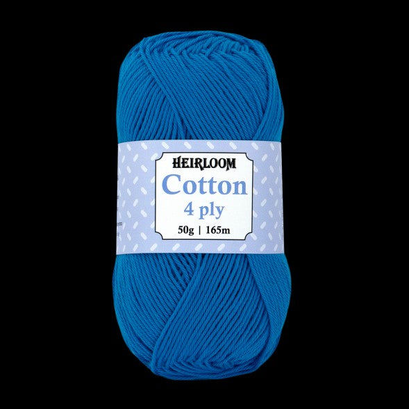HEIRLOOM COTTON 4ply 50g COASTAL BLUE