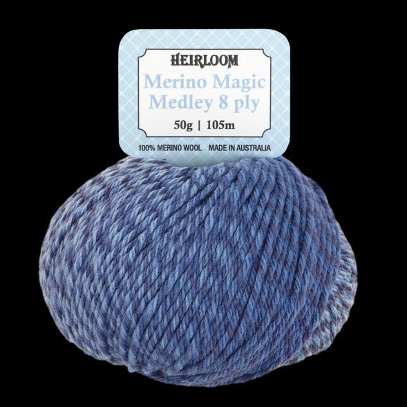 MERINO MAGIC MEDLEY 8Ply 50g INDIGO BLISS