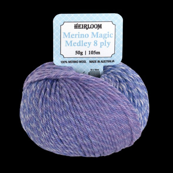 MERINO MAGIC MEDLEY 8Ply 50g LAVENDER FIELD
