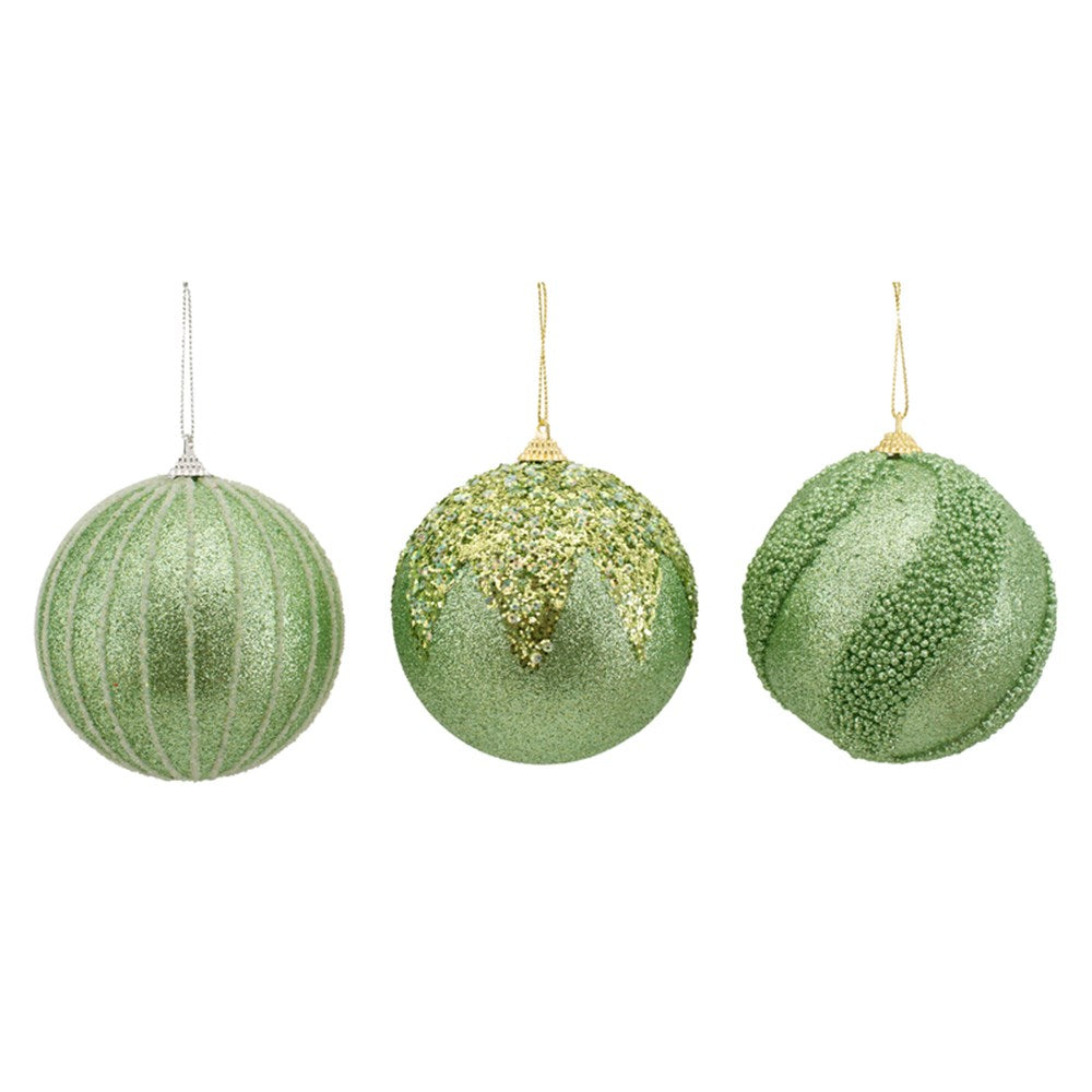 3A 10cm Sage Baubles 18Pc In Pdq Tray