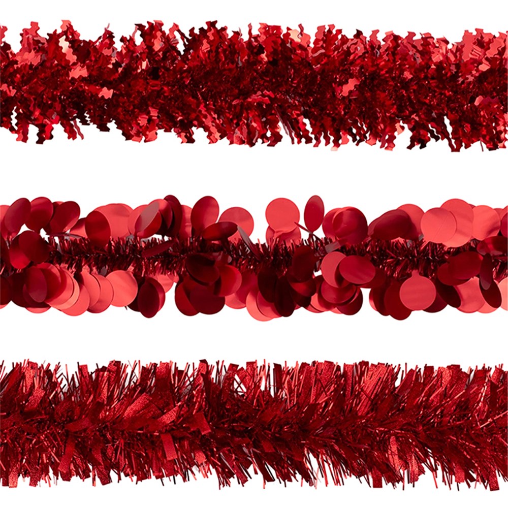 3A 6Ply 2M Mix Tinsel-Red