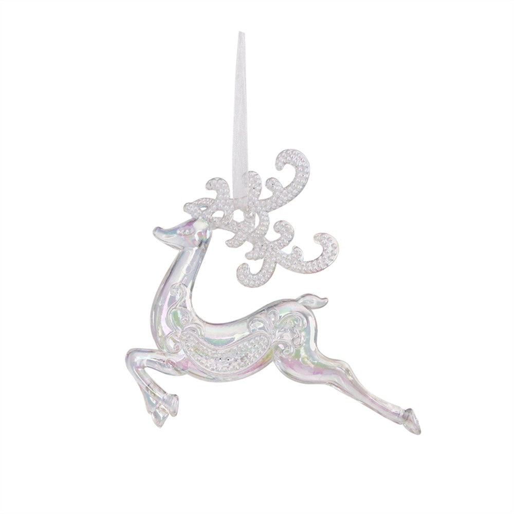 Irridecent Reindeer Tree Ornament 10.5x12cm