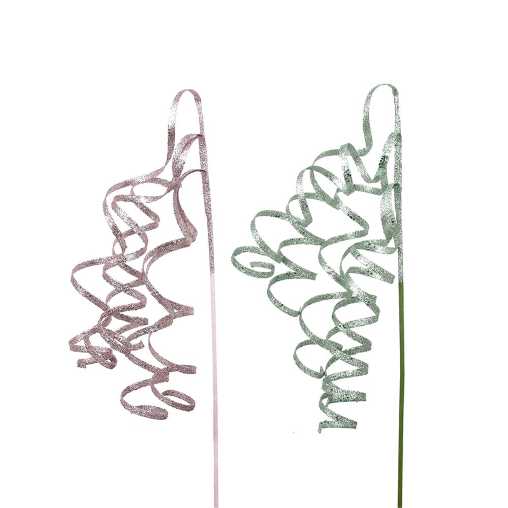 2A 73cm Sage & Dusty Pink Swirl Glitter Stem