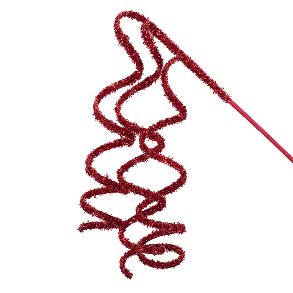 71cm Red Glitter Swirl Spray