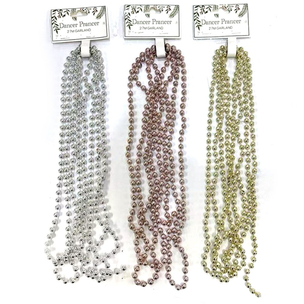 3A 2.7M Mirror Ball Garland-Champagne, Silver, Rose Gold