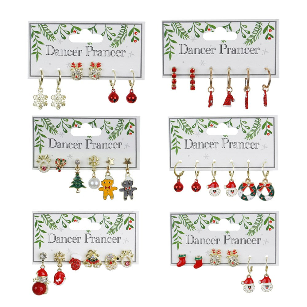 6A 3Pair Pack Of Christmas Earrings