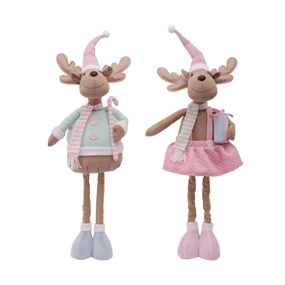 2A 27X14X58/82cm Mr&Mrs Christmas Reindeer