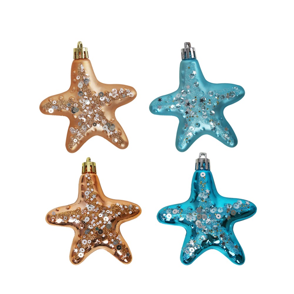 4A 9.5cm Starfish Tree Deco Blue & Rose