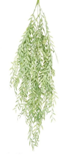 Hop W/leaf Garland 94cm White Green