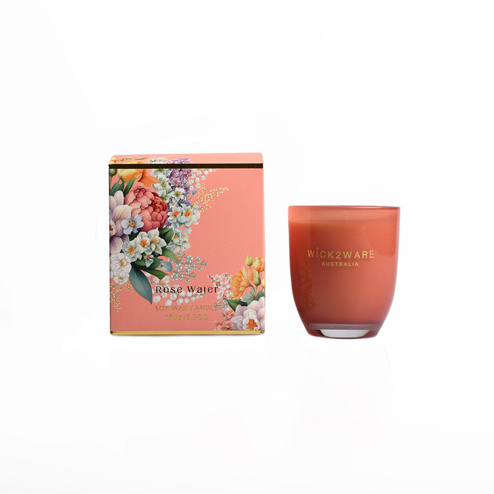 Candle Jar Soy 150g Rose Water Red