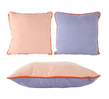 Beulah Faux Suede Filled Cushion With Piping