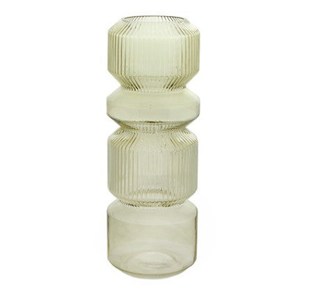 Bibo Ribbed Glass Cylinder Vase