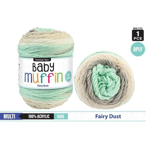 Baby Muffin Yarn 8ply 100g Fairy Dust