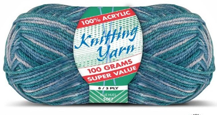 KNITTING YARN 8ply 100g BLUES 2