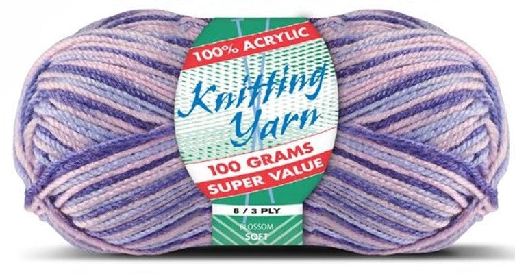 KNITTING YARN 8ply 100g BLOSSOM