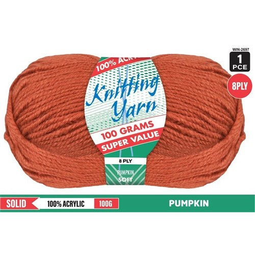 1pce Acrylic Yarn PUMPKIN 8ply 100G