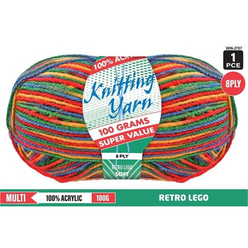 1pce Acrylic MultiYarn RETROLEG 8ply100G
