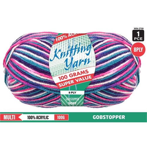 1pce Acrylic Multi Yarn GOBSTOP 8ply100G