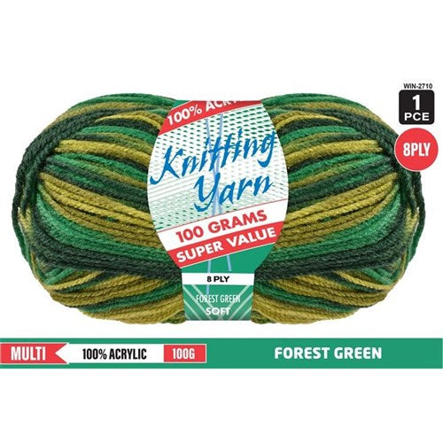 1pce Acrylic Multi Yarn F/GREEN 8ply100G