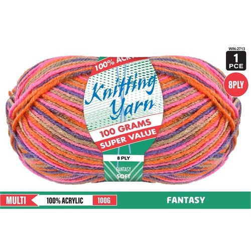 1pce Acrylic Multi Yarn FANTASY 8ply100G