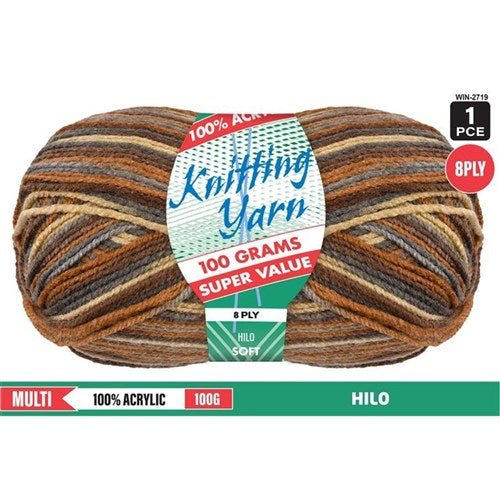 1pce Acrylic Multi Yarn HILO 8ply 100G