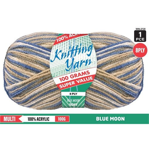 1pce Acrylic MultiYarn BLU/MOON 8ply100G
