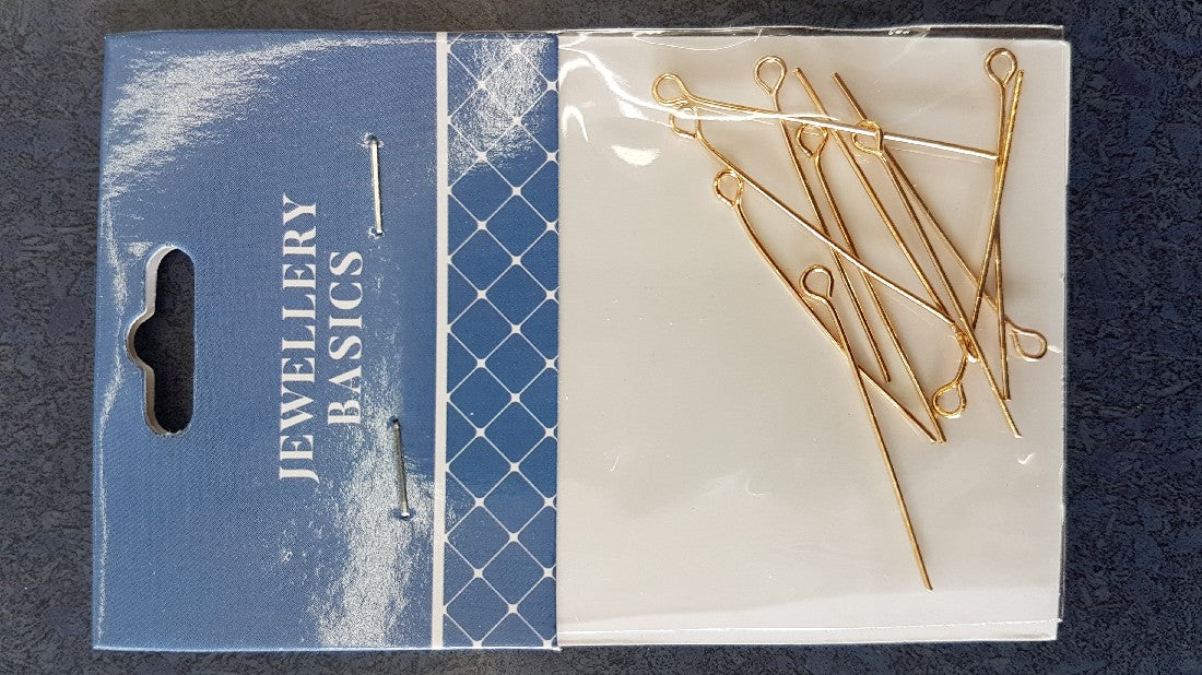 Eye Pin 35mm 10pcs Gold