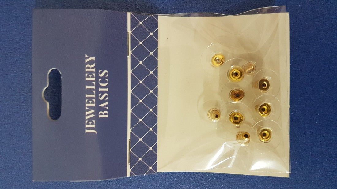 Earring Comfort Backs 15mm 10pcs Gold