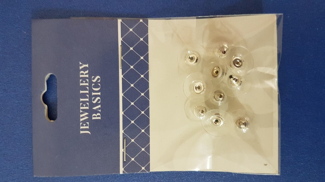 Earring Comfort Backs 15mm 10pcs Silver