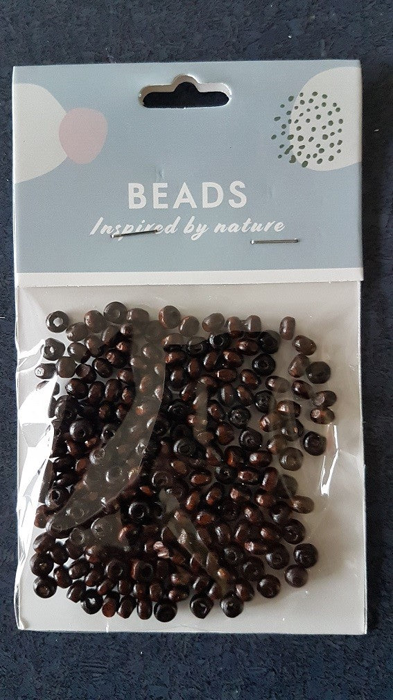 Wood Seed Beads 5mm 200pcs Dark Brown