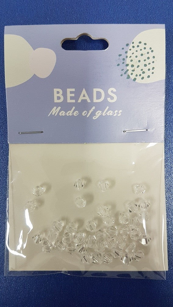 Glass Bicone 4mm Crystal 40pcs