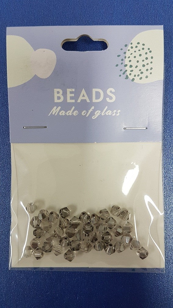 Glass Bicone 4mm Mirror Silver 40pcs