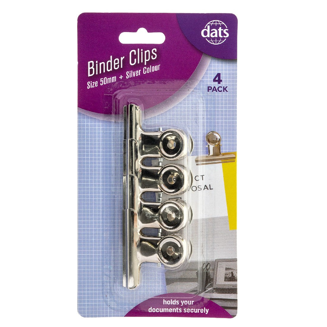 Binder Clip 50mm 4 Pack