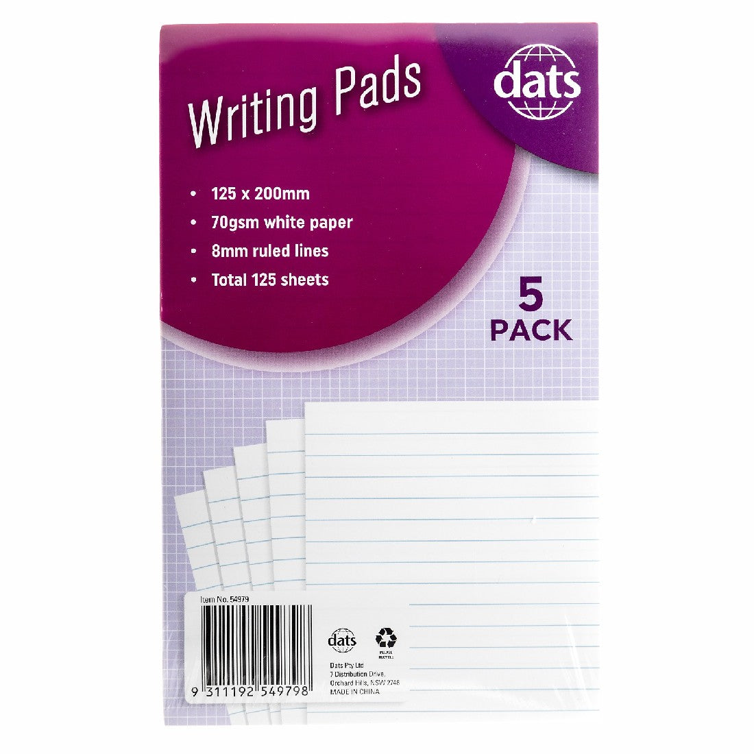 Writing Pads 5 Pack